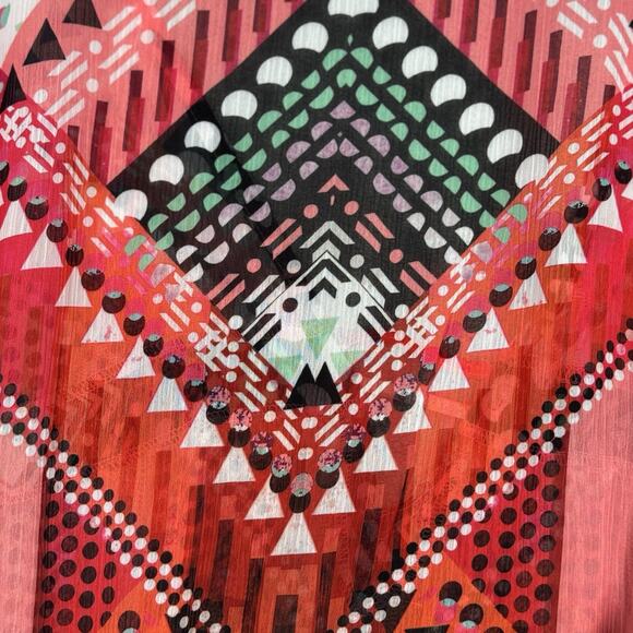 Becca Swim Cover Up Women Medium Large Multicolored Geometric‎ Caravan Tunic - Picture 5 of 8